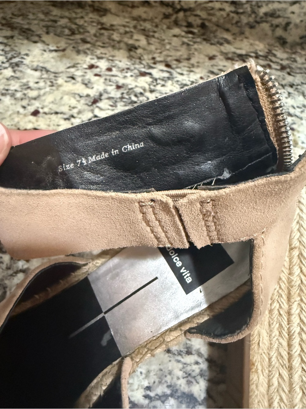 Dolce Vita Straw Platform Blush Suede Wedges 7.5 - Picture 6 of 7